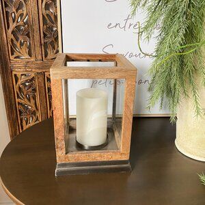 Magnolia Home - Hearth & Hand - Mango Wood & Glass Lantern
